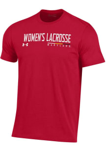 Under Armour Maryland Terrapins Red Women's Lacrosse Perf Cotton Short Sleeve T Shirt
