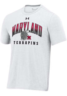 Under Armour Maryland Terrapins White No. 1 Design All Day Short Sleeve T Shirt