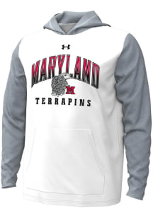 Under Armour Maryland Terrapins Mens White No. 1 Design All Day Long Sleeve Hoodie