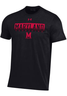 Under Armour Maryland Terrapins Black Flat Name Mascot Perf Cotton Design Short Sleeve T Shirt