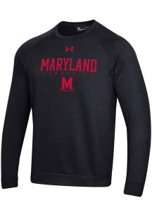 Under Armour Maryland Terrapins Mens Black Flat Mascot Tonal All Day Long Sleeve Crew Sweatshirt