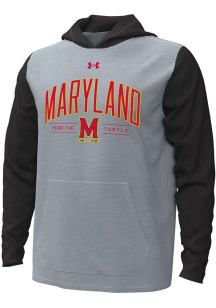 Under Armour Maryland Terrapins Mens Black Arch Mascot Slogan All Day Long Sleeve Hoodie