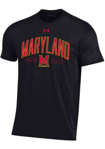 Under Armour Maryland Terrapins Black Arch Mascot Slogan Perf Cotton Short Sleeve T Shirt