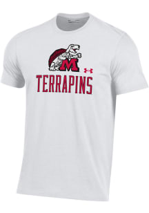 Under Armour Maryland Terrapins White Name Drop Perf Cotton Short Sleeve T Shirt