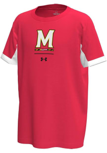 Under Armour Maryland Terrapins Youth Red Interlock Short Sleeve T-Shirt