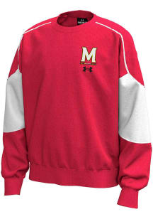 Under Armour Maryland Terrapins Youth Red Double Knit Long Sleeve Crew Sweatshirt