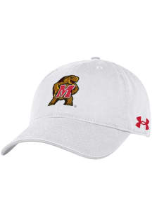 Under Armour Maryland Terrapins Washed Performance Adjustable Hat - White