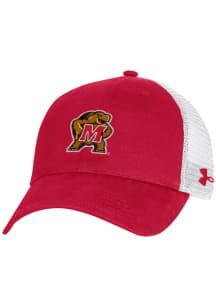 Under Armour Maryland Terrapins Washed Performance Trucker Adjustable Hat - Red