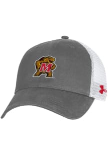 Under Armour Maryland Terrapins Washed Performance Trucker Adjustable Hat - Charcoal