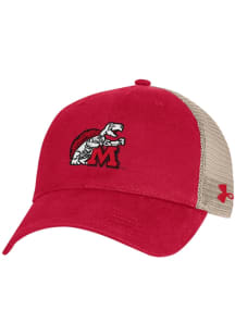 Under Armour Maryland Terrapins Retro Washed Performance Trucker Adjustable Hat - Red