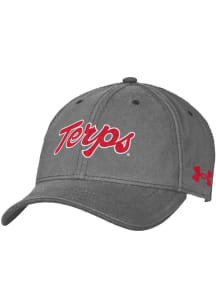 Under Armour Maryland Terrapins Charcoal Script Washed Performance Youth Adjustable Hat
