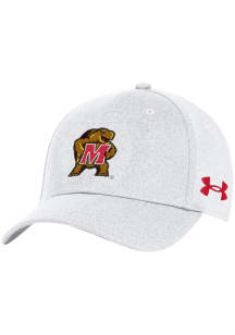 Under Armour Maryland Terrapins Mens White Blitzing Stretch Flex Hat