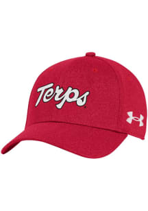 Under Armour Maryland Terrapins Mens Red Script Blitzing Stretch Flex Hat