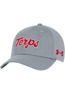 Under Armour Maryland Terrapins Mens Grey Script Blitzing Stretch Flex Hat