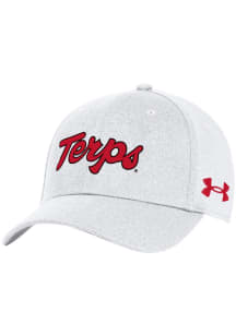 Under Armour Maryland Terrapins Mens White Script Blitzing Stretch Flex Hat