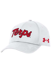 Under Armour Maryland Terrapins Script Blitzing Performance Adjustable Hat - White