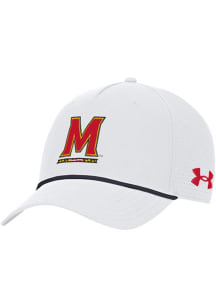 Under Armour Maryland Terrapins Driver Rope Golfer Adjustable Hat - White