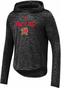 Under Armour Maryland Terrapins Girls Grey Twist Long Sleeve Hooded Sweatshirt