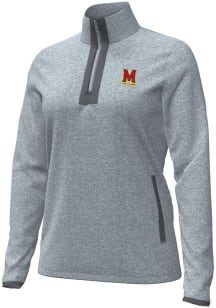 Under Armour Maryland Terrapins Womens Grey ColdGear Qtr Zip