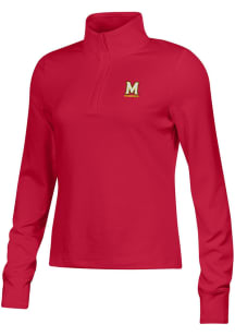 Under Armour Maryland Terrapins Womens Red Motion Qtr Zip Pullover