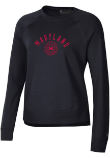 Under Armour Maryland Terrapins Womens Black Rival Crew Sweatshirt