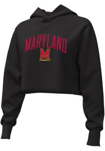 Under Armour Maryland Terrapins Womens Black Rival Hooded Sweatshirt