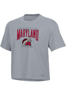 Under Armour Maryland Terrapins Womens Grey All Day Short Sleeve T-Shirt