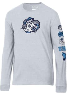 Gear For Sports North Carolina Tar Heels Grey Mascot History Long Sleeve T Shirt