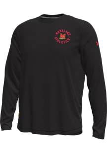 Under Armour Maryland Terrapins Black Sideline Knockout Long Sleeve T Shirt