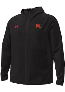 Under Armour Maryland Terrapins Mens Black Sideline Unstoppable Fleece Full Zip Pullover Jackets