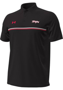 Under Armour Maryland Terrapins Mens Black Sideline Chest Stripe Short Sleeve Polo