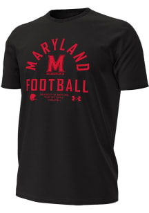 Under Armour Maryland Terrapins Black Football Performance Cotton Short Sleeve T Shirt