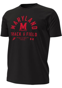 Under Armour Maryland Terrapins Black Performance Cotton Short Sleeve T Shirt