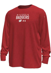 Under Armour Wisconsin Badgers Red Gameday Motion Heavy Weight Long Sleeve T-Shirt