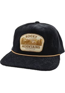 Colorado Black Corduroy Rocky Mountain Mens Snapback Hat