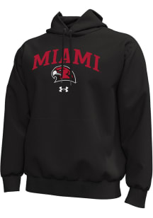 Under Armour Miami RedHawks Mens Black Arch Over Logo Icon Long Sleeve Hoodie