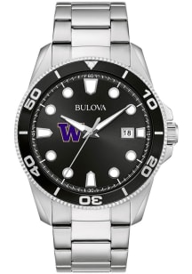 Bulova Washington Huskies Sport Stainless Steel Mens Watch