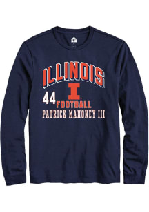 Patrick Mahoney III Illinois Fighting Illini Navy Blue Football NIL Arch Logo Long Sleeve Player T..