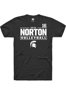 Kalea Norton Michigan State Spartans Black NIL Stacked Box Short Sleeve Player T Shirt