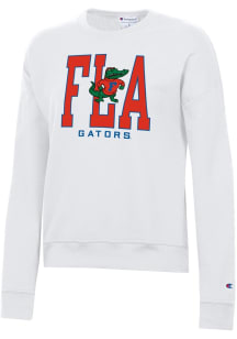 Champion Florida Gators Womens White Powerblend Crew Sweatshirt