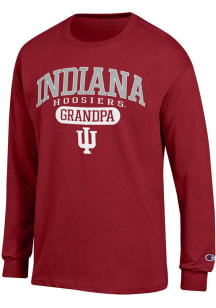 Champion Indiana Hoosiers Crimson Pill Box Grandpa Jersey Long Sleeve T Shirt
