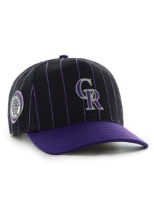 47 Colorado Rockies Rawlings Pin Stripe Hitch Adjustable Hat - Black