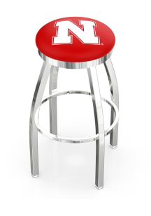 Nebraska Cornhuskers Chrome Pub Stool - Silver