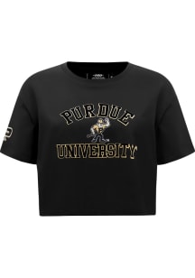 Pro Standard Purdue Boilermakers Womens Black Classic Short Sleeve T-Shirt