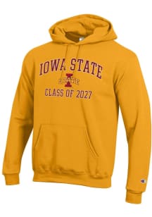 Champion Iowa State Cyclones Mens Gold Font Class of 2027 Powerblend Long Sleeve Hoodie