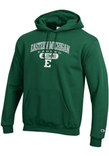Champion Eastern Michigan Eagles Mens Green Pill Box Alumni Powerblend Long Sleeve Hoodie