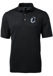 Cutter and Buck Minnesota United FC Mens Black Virtue Eco Pique Tile Short Sleeve Polo