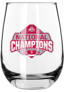Ohio State Buckeyes 2024 Football National Champions 15oz Stemless Wine Glass - Red