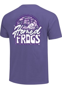 TCU Horned Frogs Purple Funky Basketball Short Sleeve T Shirt