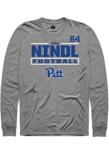 Josh Nindl Pitt Panthers Graphite Football NIL Stacked Box Long Sleeve Player T Shirt